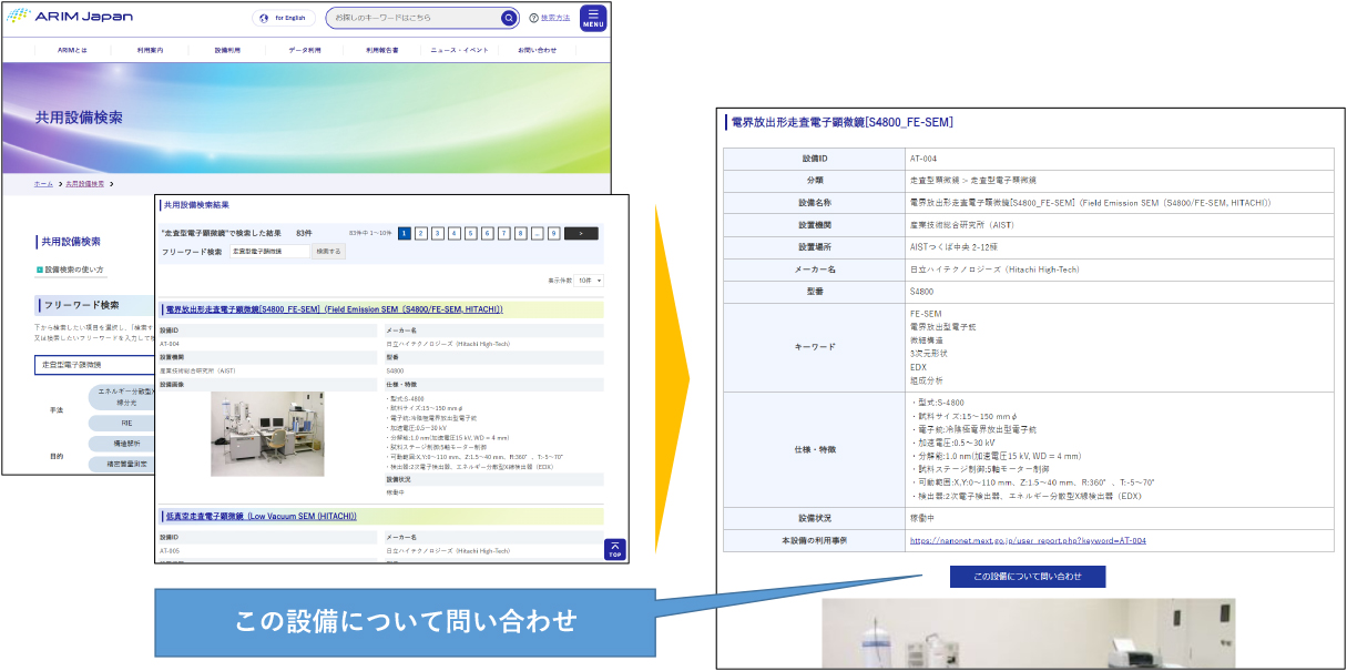 この設備について問い合わせ